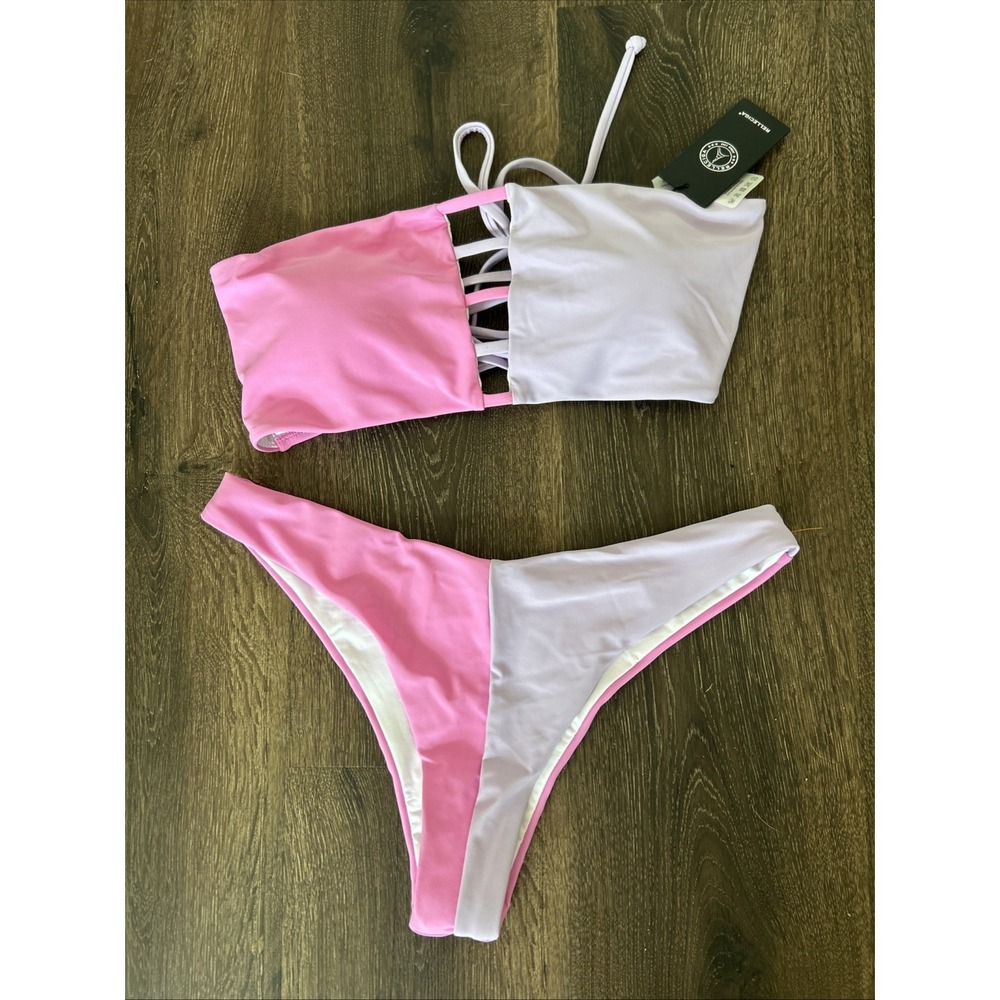 RELLECIGA Women's Pink Purple NEW Bikini Set Brazilian Medium